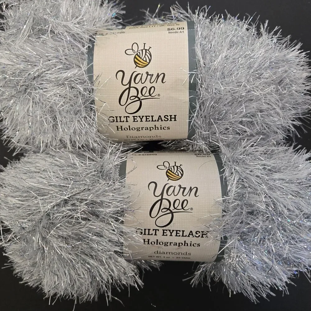 Yarn Bee Gilt Eyelash Holographics Yarn 2 Skeins DIAMOND